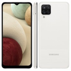 Celular Samsung Galaxy A12 Branco 64GB, Tela Infinita de 6.5", Câmera Quádrupla, Bateria 5000mAh, 4GB RAM e Processador Octa-Core